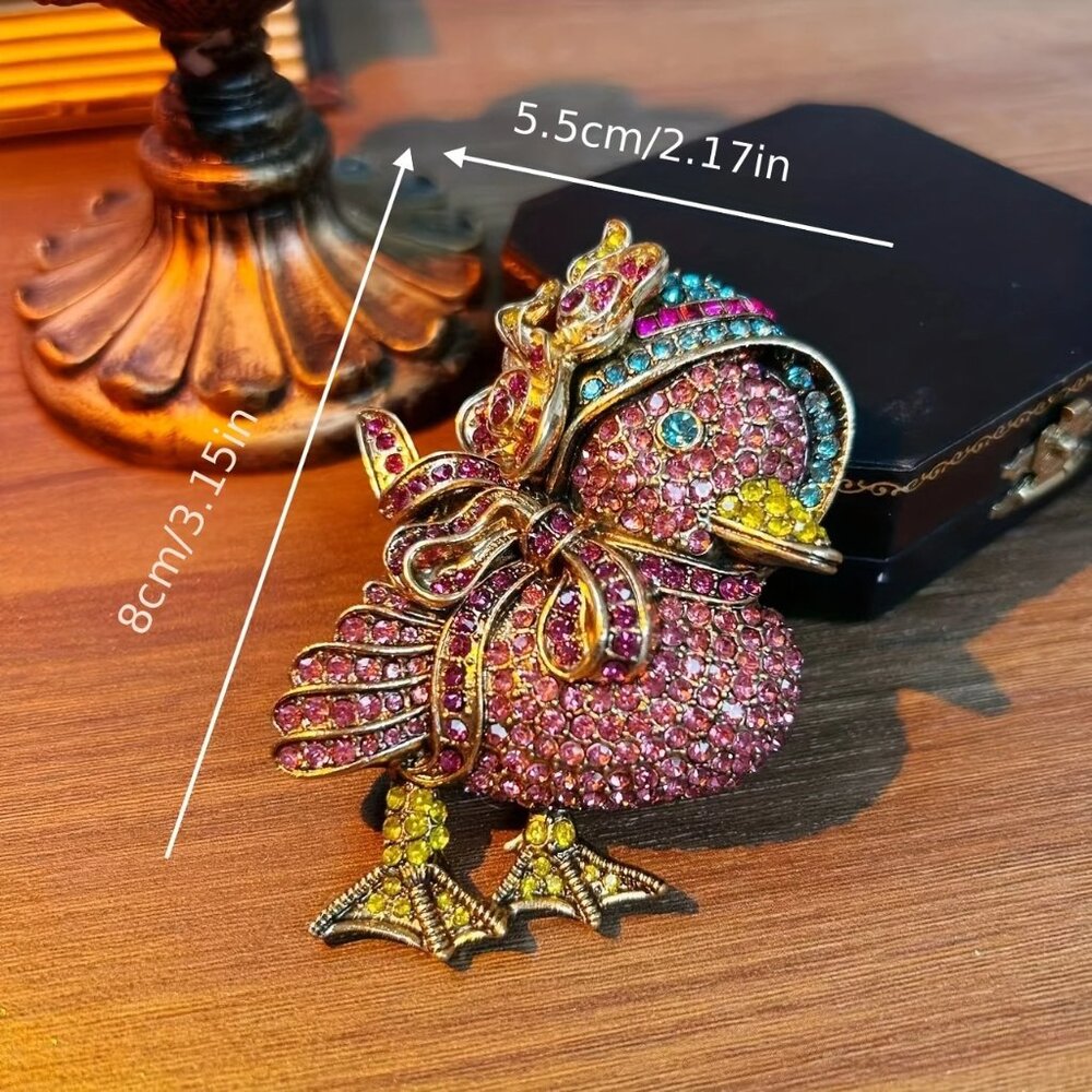 Cute Chick with Hat Brooch